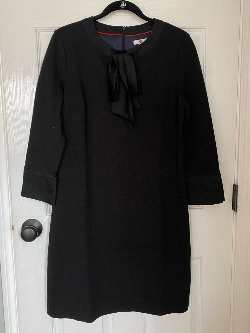 Boden Josie Ponte Dress Black Bow Front US 10L New with Tags
